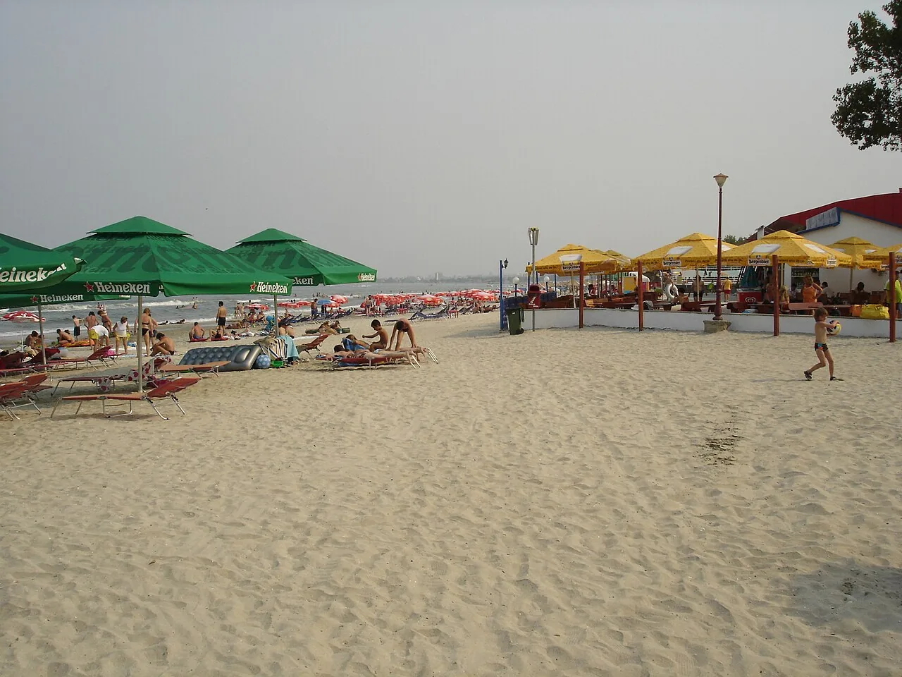 Mamaia resort skyline and beach from the Black Sea
