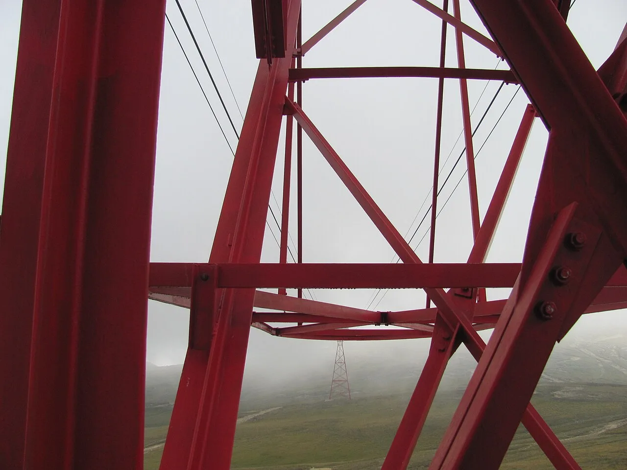 View along the Busteni-Babele cable-car line toward the upper station on the Bucegi plateau