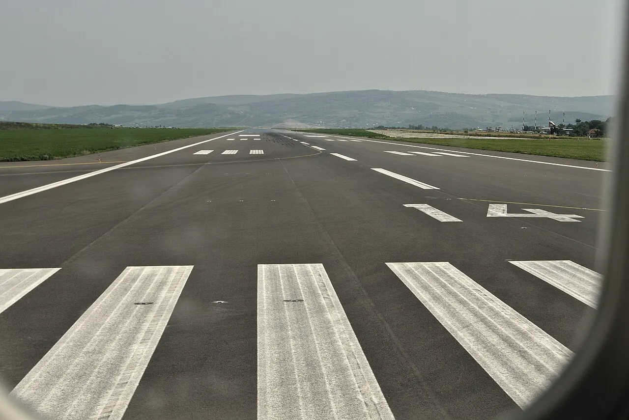Runway 14 at Iasi International Airport, the OTP-IAS hop's arrival field about 8 km east of the city