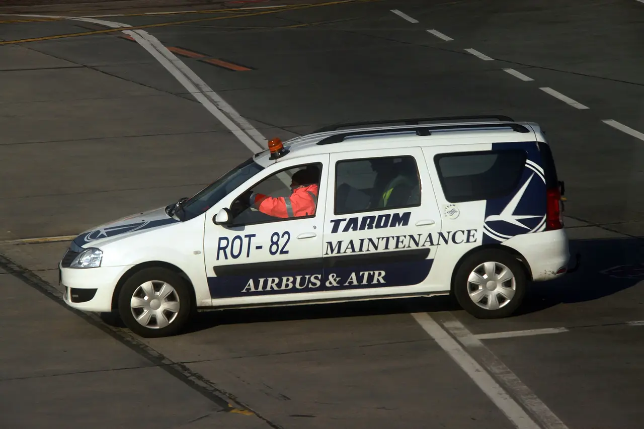 A Tarom aircraft on the apron at Bucharest Henri Coanda airport, the usual departure point for the hop to Timisoara