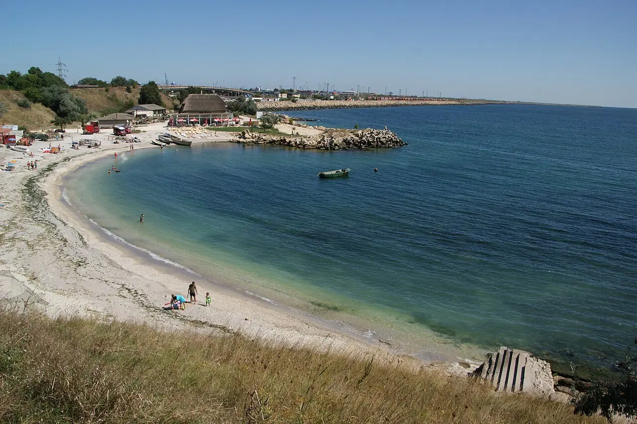 Rocky cove and clear water along the Eforie Nord coastline