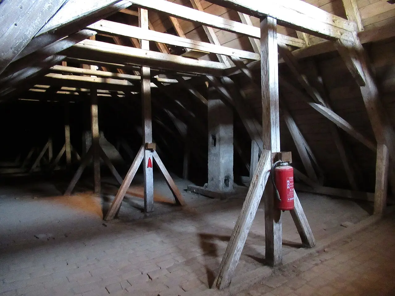 Covered wooden wall gallery inside Prejmer fortress