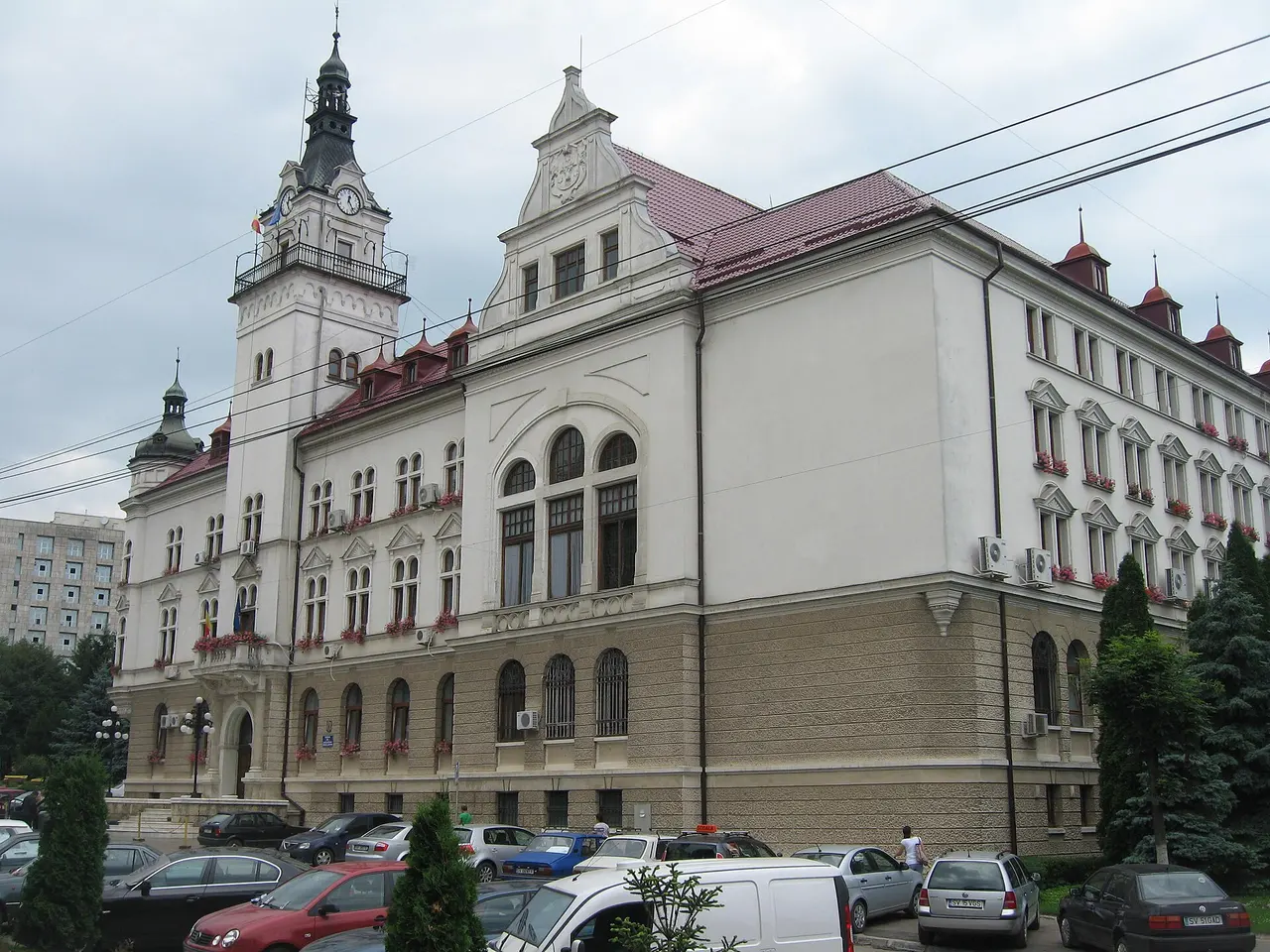 The early 20th-century Administrative Palace on Stefan cel Mare street in central Suceava