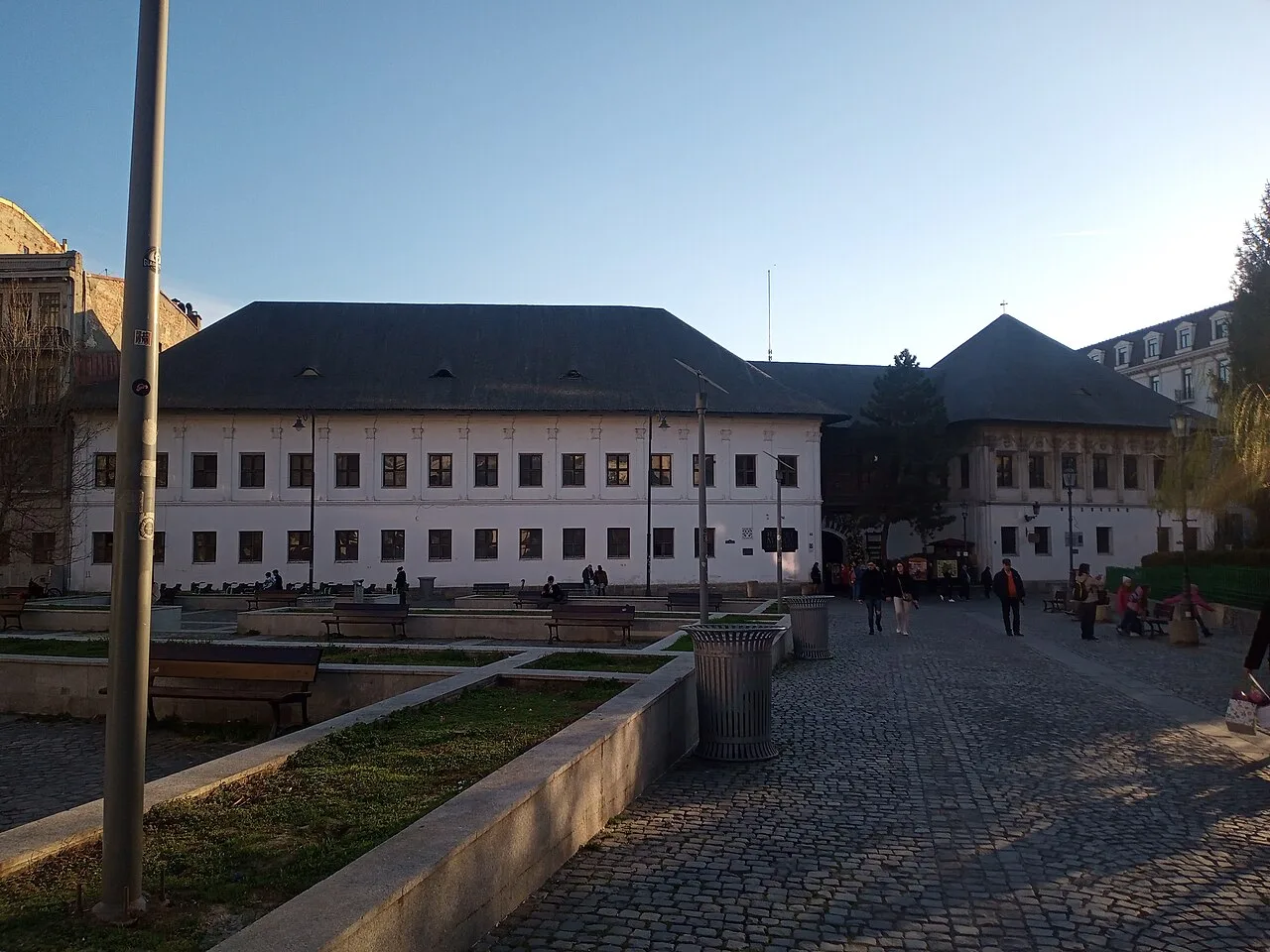 The wooden galleried courtyard of Manuc's Inn in the Bucharest Old Town