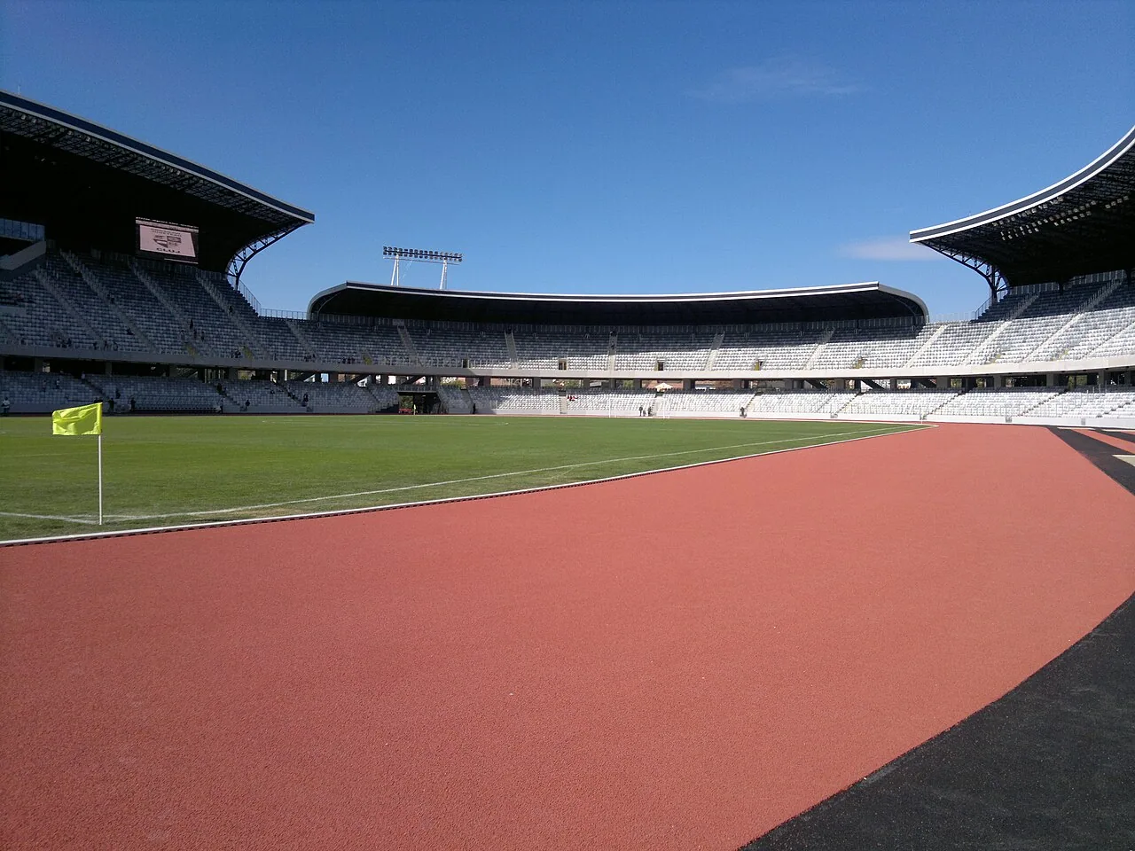 The Cluj Arena stadium in Cluj-Napoca, the main venue that hosts the Untold festival each summer, seen from across the river