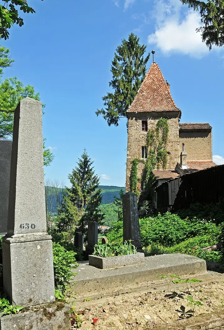 The Ropemakers Tower on the northwest edge of the Sighisoara citadel walls, a surviving guild tower