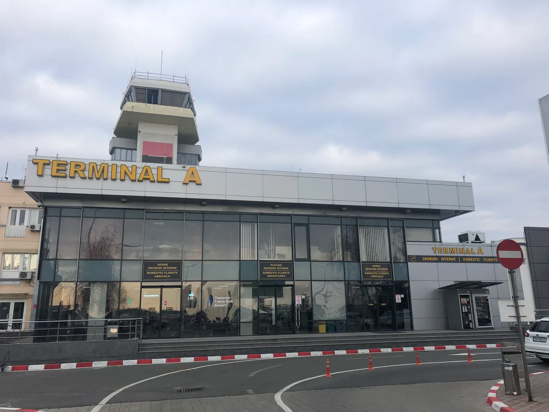 Terminal A at Timisoara Traian Vuia airport (TSR) in western Romania, the check-in area of the main air hub for the Banat region